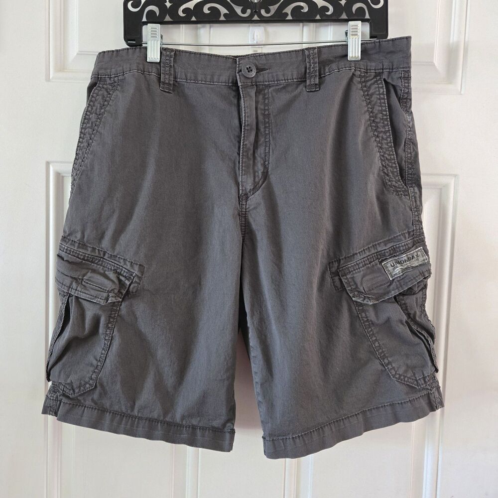 Unionbay Cargo Shorts Mens 34 Gray Comfort Utility Streetwear Hike Outdoors Y2K